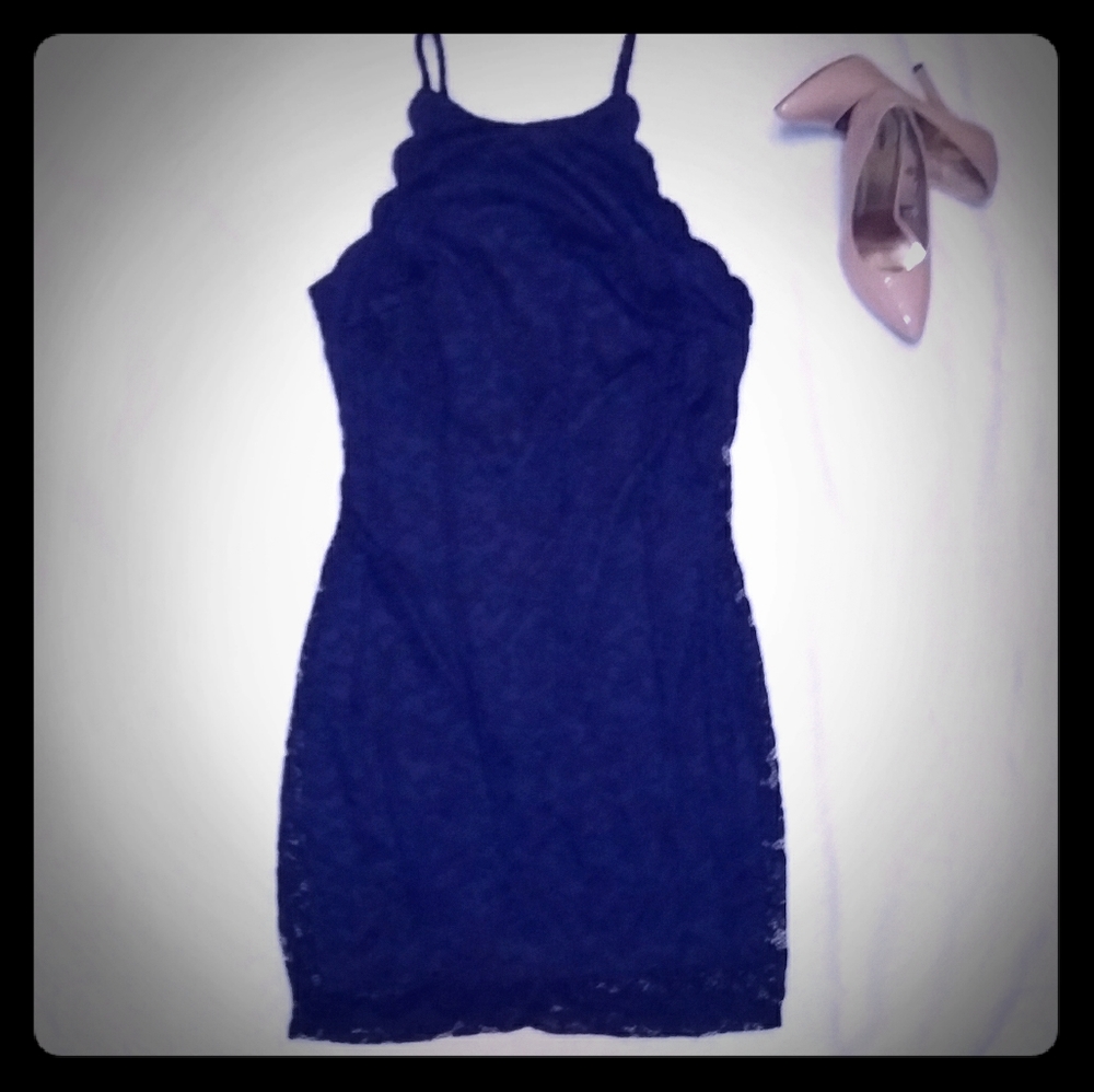 LACE DRESS / NAVY  BLUE